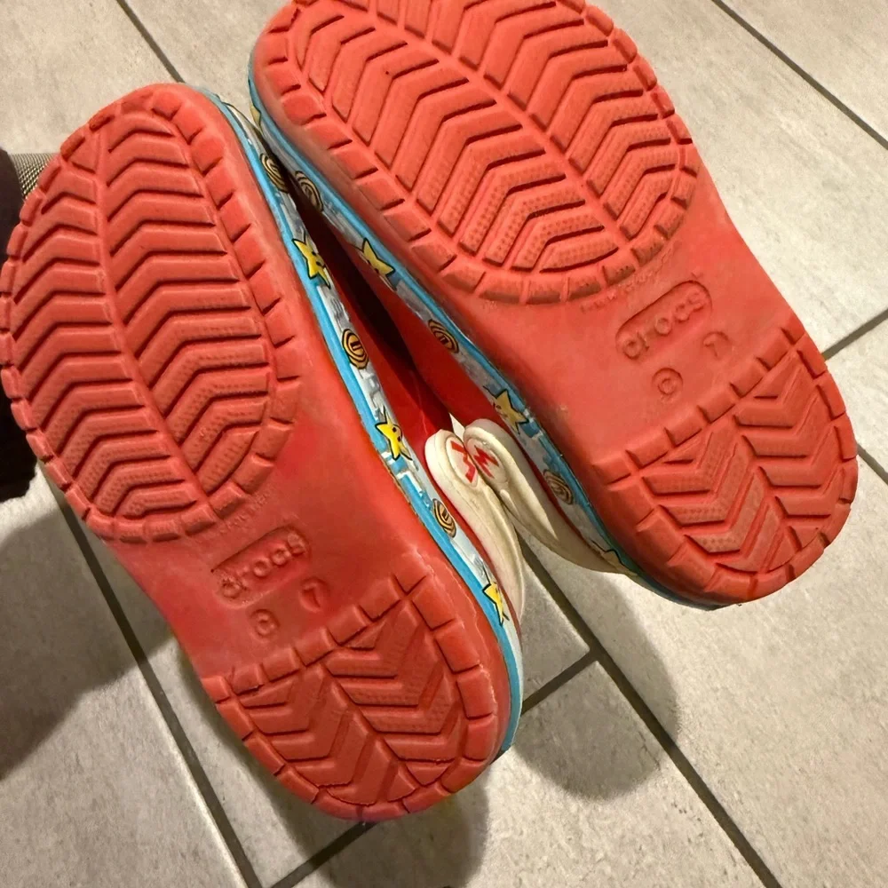 CROCS Red Mario Character Kids Clogs with White Strap